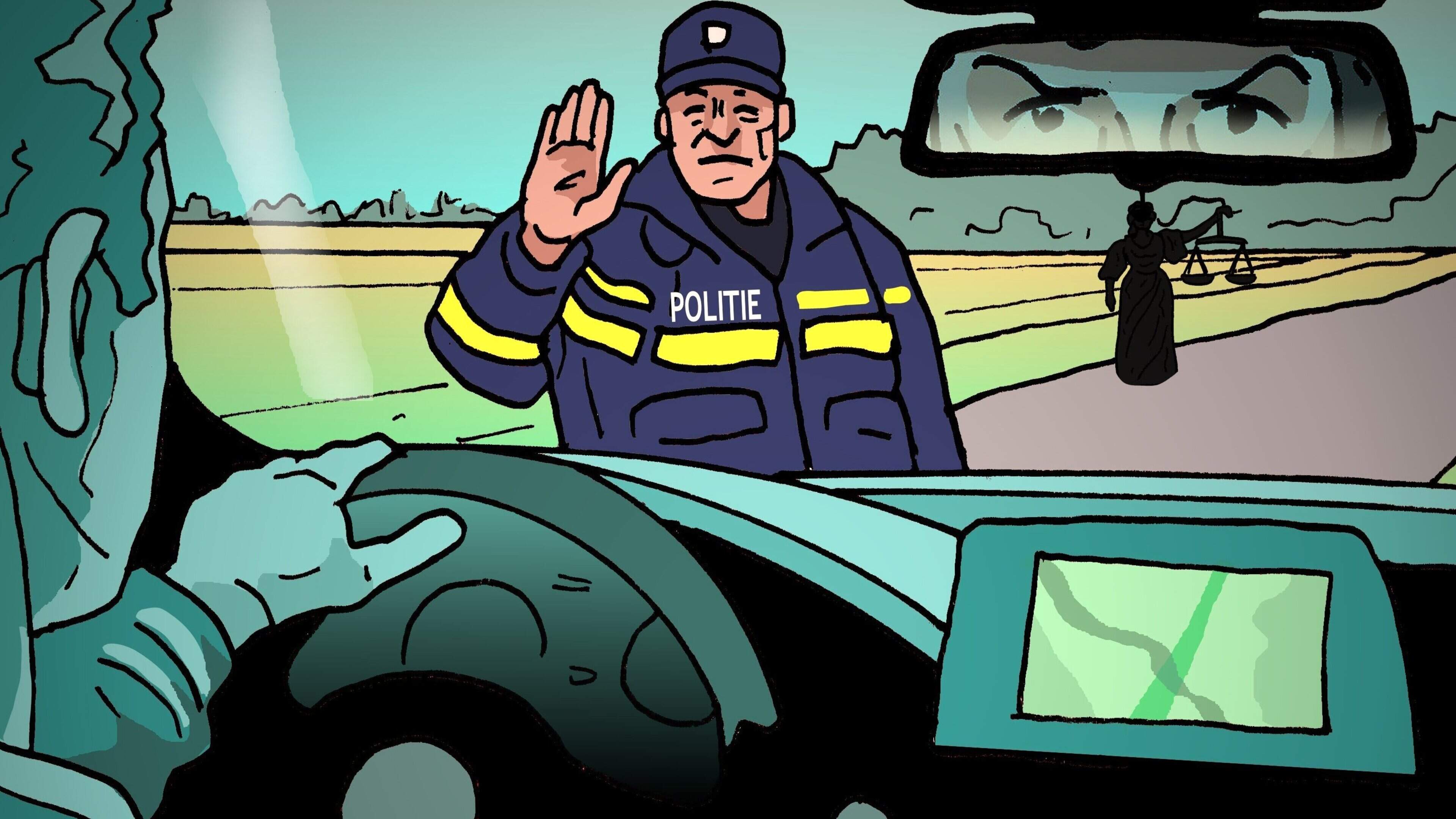 Stoned in his father's BMW: 19-year-old speeds through checkpoint as officer narrowly escapes